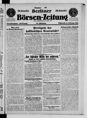 Berliner Börsen-Zeitung vom 11.02.1931