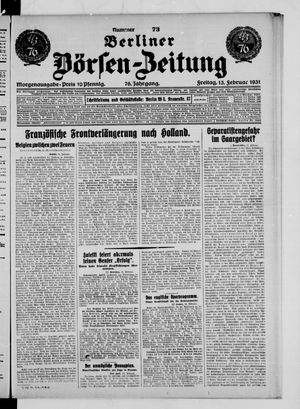 Berliner Börsen-Zeitung vom 13.02.1931