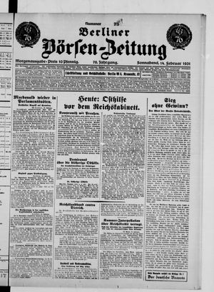 Berliner Börsen-Zeitung vom 14.02.1931