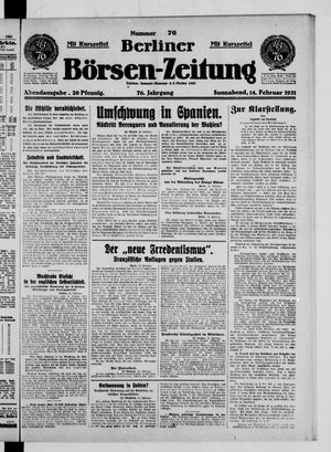 Berliner Börsen-Zeitung vom 14.02.1931