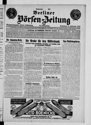 Berliner Börsen-Zeitung vom 15.02.1931