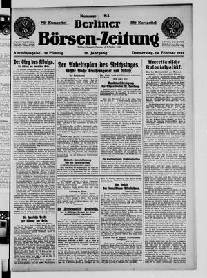 Berliner Börsen-Zeitung vom 19.02.1931