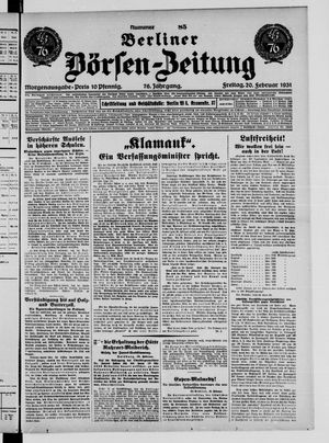 Berliner Börsen-Zeitung vom 20.02.1931