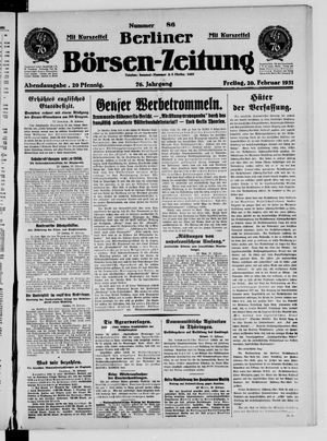 Berliner Börsen-Zeitung vom 20.02.1931