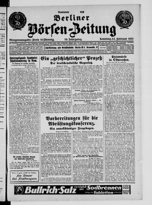 Berliner Börsen-Zeitung vom 22.02.1931