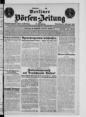 Berliner Börsen-Zeitung vom 24.02.1931