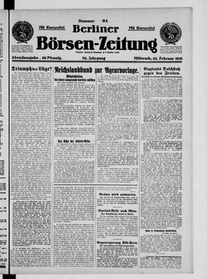 Berliner Börsen-Zeitung vom 25.02.1931