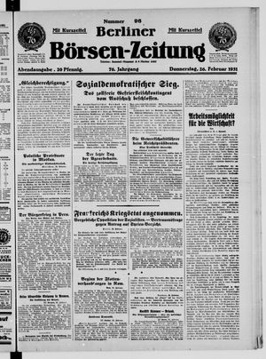 Berliner Börsen-Zeitung vom 26.02.1931