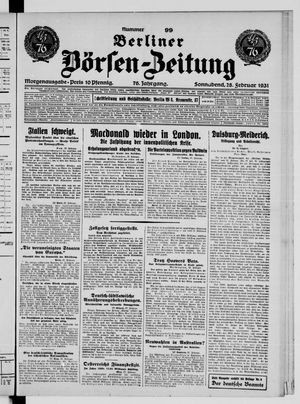 Berliner Börsen-Zeitung vom 28.02.1931