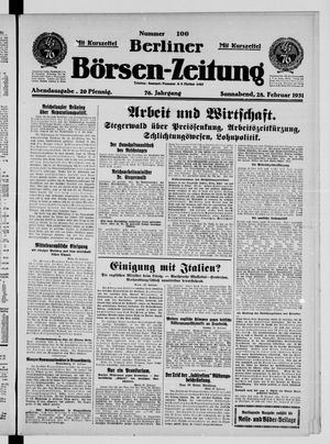 Berliner Börsen-Zeitung vom 28.02.1931