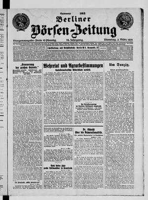 Berliner Börsen-Zeitung vom 03.03.1931