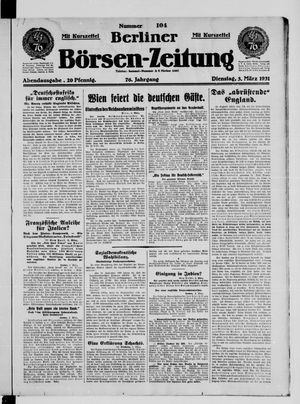 Berliner Börsen-Zeitung vom 03.03.1931