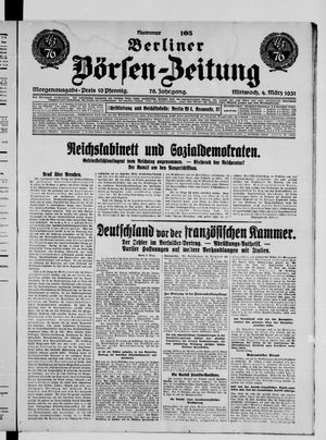 Berliner Börsen-Zeitung vom 04.03.1931