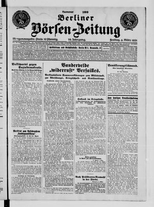 Berliner Börsen-Zeitung vom 06.03.1931