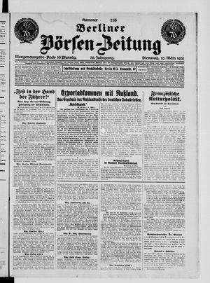 Berliner Börsen-Zeitung vom 10.03.1931