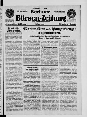 Berliner Börsen-Zeitung vom 11.03.1931