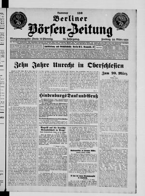Berliner Börsen-Zeitung vom 20.03.1931