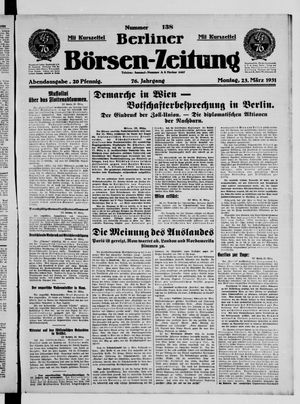 Berliner Börsen-Zeitung vom 23.03.1931