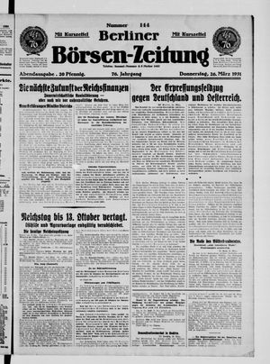Berliner Börsen-Zeitung vom 26.03.1931