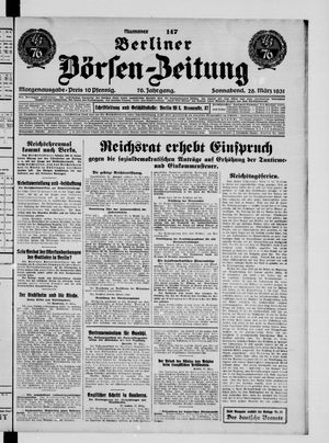 Berliner Börsen-Zeitung vom 28.03.1931