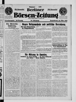 Berliner Börsen-Zeitung vom 28.03.1931