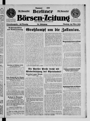 Berliner Börsen-Zeitung vom 30.03.1931