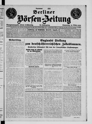 Berliner Börsen-Zeitung vom 31.03.1931