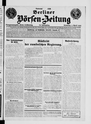 Berliner Börsen-Zeitung vom 05.04.1931