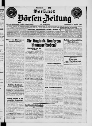 Berliner Börsen-Zeitung on Apr 8, 1931