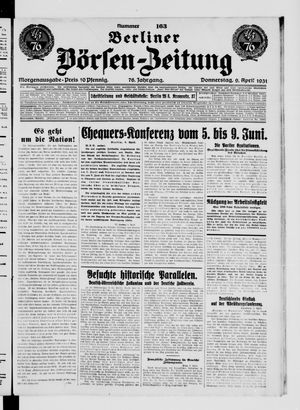 Berliner Börsen-Zeitung on Apr 9, 1931