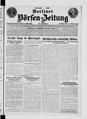 Berliner Börsen-Zeitung vom 11.04.1931
