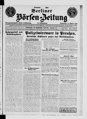 Berliner Börsen-Zeitung vom 12.04.1931