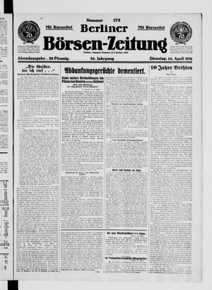 Berliner Börsen-Zeitung on Apr 14, 1931