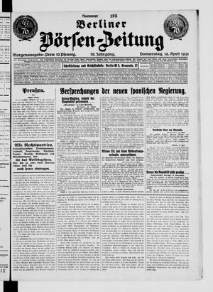 Berliner Börsen-Zeitung vom 16.04.1931