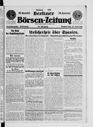 Berliner Börsen-Zeitung on Apr 16, 1931