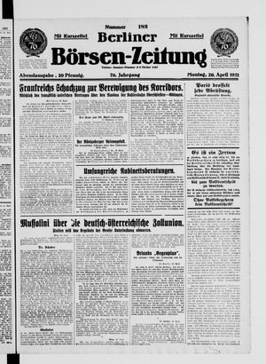 Berliner Börsen-Zeitung vom 20.04.1931