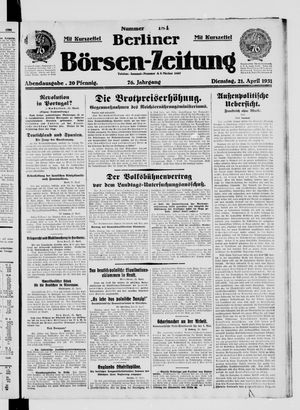 Berliner Börsen-Zeitung on Apr 21, 1931