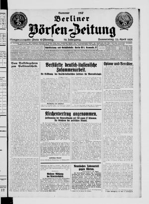 Berliner Börsen-Zeitung vom 23.04.1931