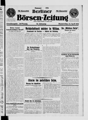 Berliner Börsen-Zeitung on Apr 23, 1931