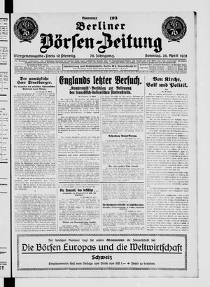 Berliner Börsen-Zeitung on Apr 26, 1931