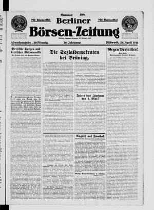 Berliner Börsen-Zeitung vom 29.04.1931