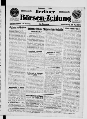 Berliner Börsen-Zeitung on Apr 30, 1931