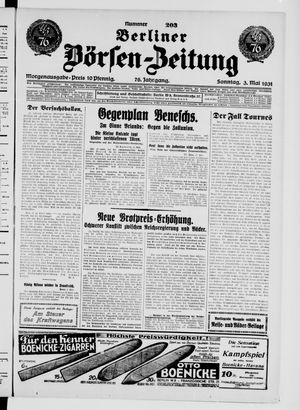 Berliner Börsen-Zeitung vom 03.05.1931
