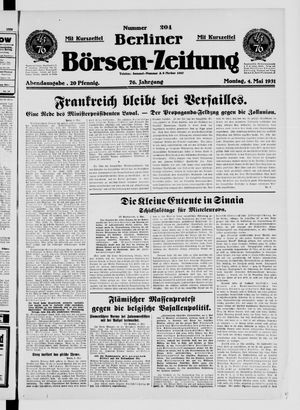 Berliner Börsen-Zeitung vom 04.05.1931