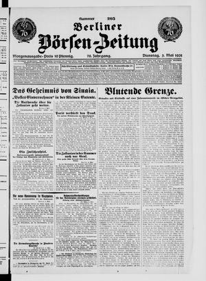 Berliner Börsen-Zeitung on May 5, 1931