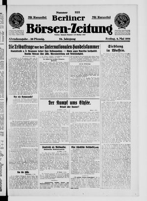 Berliner Börsen-Zeitung vom 08.05.1931