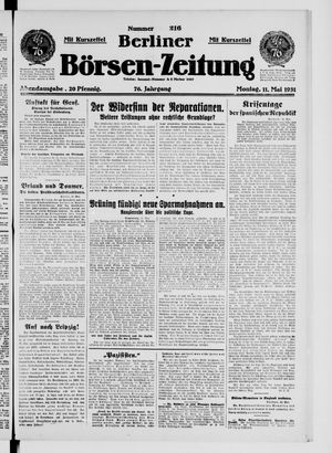 Berliner Börsen-Zeitung vom 11.05.1931