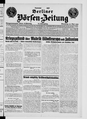 Berliner Börsen-Zeitung vom 12.05.1931