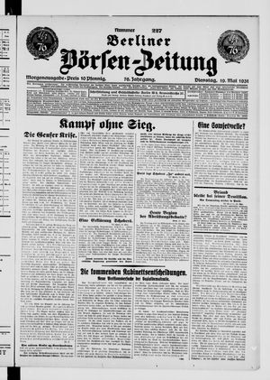Berliner Börsen-Zeitung vom 19.05.1931