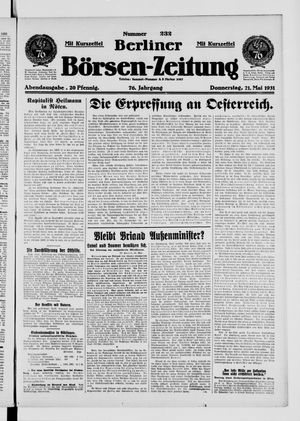 Berliner Börsen-Zeitung on May 21, 1931